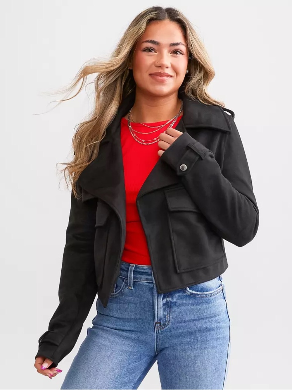 Daytrip - Faux Suede Jacket - Black